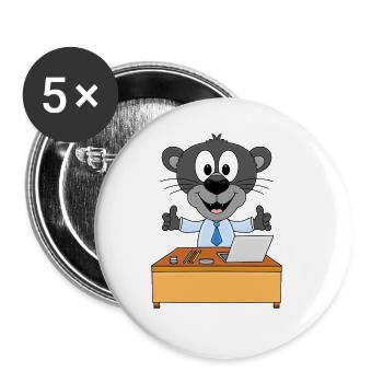 PANTHER - ARBEIT - JOB - CHEF - MITARBEITER - TIER - Buttons groß 56 mm (5er Pack) - Weiß - Vorne