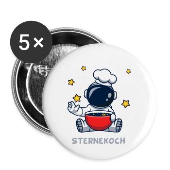 SterneKoch (Sternchen-Suppe-Edition) - Buttons groß 56 mm (5er Pack) - Weiß - Vorne