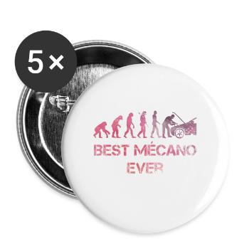 Evolution der besten Mechanik aller Zeiten - Buttons groß 56 mm (5er Pack) - Weiß - Vorne
