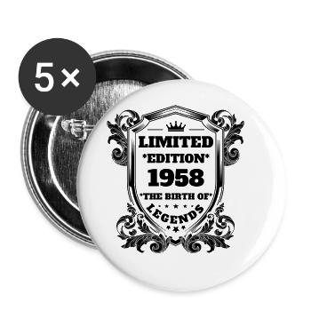 1958 - Buttons large 2.2''/56 mm (5-pack) - white - Front