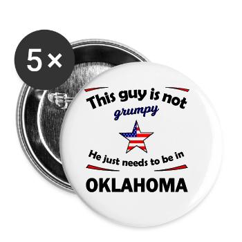 Oklahoma - Buttons large 2.2''/56 mm (5-pack) - white - Front
