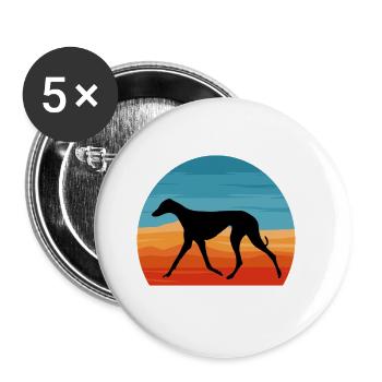 Azawakh Dog Lover Silhouette Vintage Sunset - Lot de 5 grands badges (56 mm) - blanc - Devant