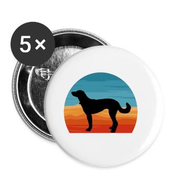 Catahoula Cur Dog Lover Silhouette Vintage Sunset - Lot de 5 grands badges (56 mm) - blanc - Devant