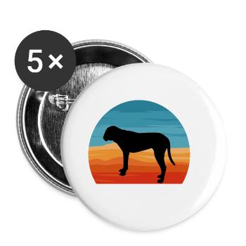 Coonhound Dog Lover Silhouette Vintage Sunset - Buttons large 2.2''/56 mm (5-pack) - white - Front