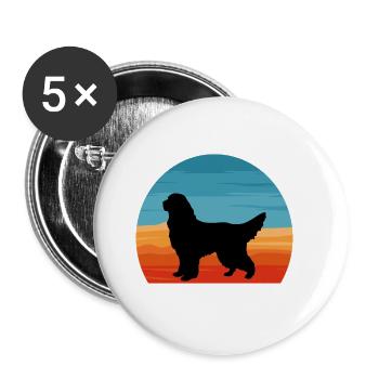 Gordon Setter Dog Lover Silhouette Vintage Sunset - Lot de 5 grands badges (56 mm) - blanc - Devant
