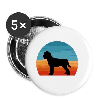Lagotto Romagnolo Dog Love Silhouette Retro Sunset - Buttons large 2.2''/56 mm (5-pack) - white - Front