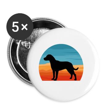Uruguayan Cimarron Dog Silhouette Retro Sunset - Buttons large 2.2''/56 mm (5-pack) - white - Front