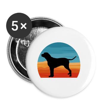 Grand Anglo Francais Tricolore Hundesilhouette - Buttons groß 56 mm (5er Pack) - Weiß - Vorne