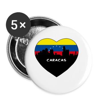 Caracas Venezuela Flag Skyline Travel Souvenir - Buttons large 2.2''/56 mm (5-pack) - white - Front