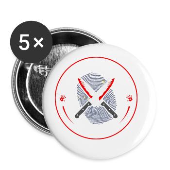 True Crime Club Alaska, Murderino Murder Show - Buttons large 2.2''/56 mm (5-pack) - white - Front