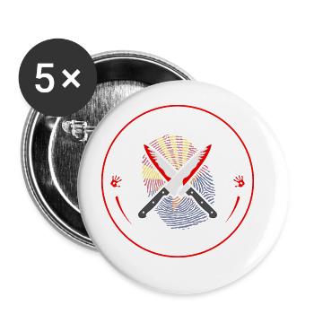 True Crime Club Arizona, Murderino Murder Show - Buttons large 2.2''/56 mm (5-pack) - white - Front