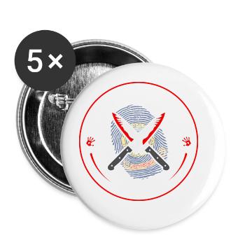 True Crime Club Idaho, Murderino Murder Show - Buttons large 2.2''/56 mm (5-pack) - white - Front