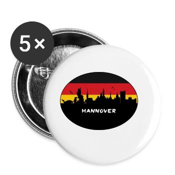 Hannover Deutschland Flagge Skyline Silhouette Travel - Buttons groß 56 mm (5er Pack) - Weiß - Vorne