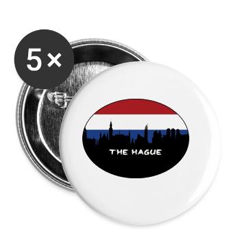 The Hague Netherlands Flag Skyline Silhouette Trav - Buttons large 2.2''/56 mm (5-pack) - white - Front