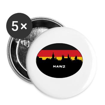 Mainz Germany Flag Skyline Silhouette Travel - Buttons large 2.2''/56 mm (5-pack) - white - Front