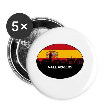 Valladolid Spain Flag Skyline Silhouette Travel - Buttons large 2.2''/56 mm (5-pack) - white - Front