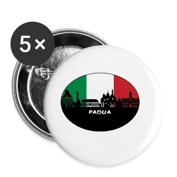 Padua-Italien-Flaggen-Skyline-Schattenbild-Reise - Buttons groß 56 mm (5er Pack) - Weiß - Vorne