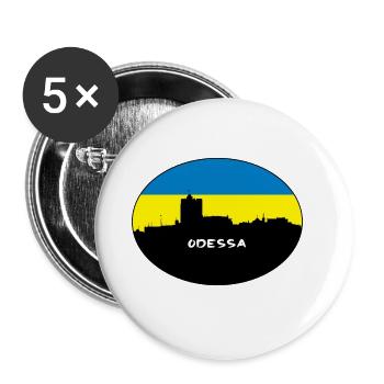 Odessa Ukraine Flag Skyline Silhouette Travel - Buttons large 2.2''/56 mm (5-pack) - white - Front