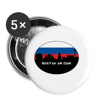 Rostov On Don Russia Flag Skyline Silhouette Trave - Buttons large 2.2''/56 mm (5-pack) - white - Front