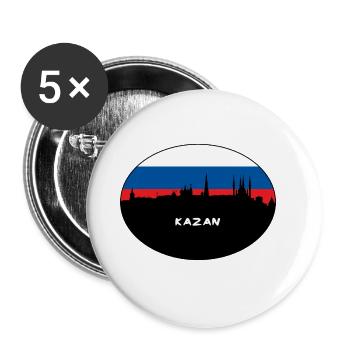 Kazan Russie Drapeau Skyline Silhouette Travel - Lot de 5 grands badges (56 mm) - blanc - Devant