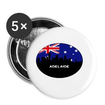 Adelaide Australien Flagge Skyline Silhouette Reisen - Buttons groß 56 mm (5er Pack) - Weiß - Vorne