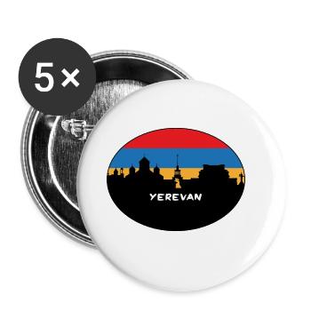 Yerevan Armenia Flag Skyline Silhouette Travel - Buttons large 2.2''/56 mm (5-pack) - white - Front