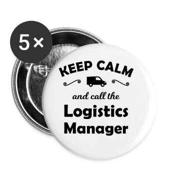 The Logistics Manager - Buttons large 2.2''/56 mm (5-pack) - white - Front