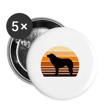Aidi Dog Silhouette Vintage Sunset pour les amoureux des chiens - Lot de 5 grands badges (56 mm) - blanc - Devant