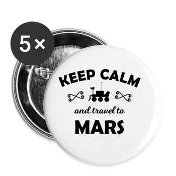 Le voyage vers Mars - Lot de 5 grands badges (56 mm) - blanc - Devant