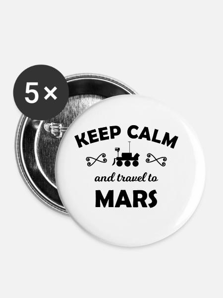 Die Reise zum Mars - Buttons groß 56 mm (5er Pack) - Weiß