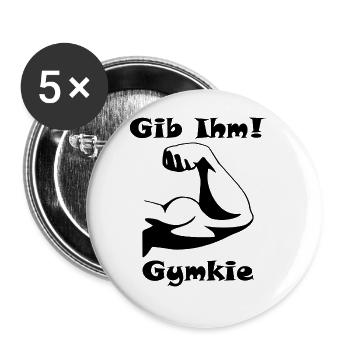 Donnez-lui! Gymkie - noir - Lot de 5 grands badges (56 mm) - blanc - Devant