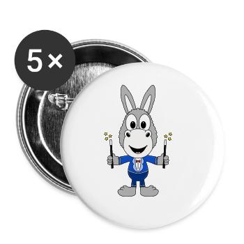 ZAUBERER - ESEL - TIER - TIERISCH - KIND - BABY - Buttons groß 56 mm (5er Pack) - Weiß - Vorne