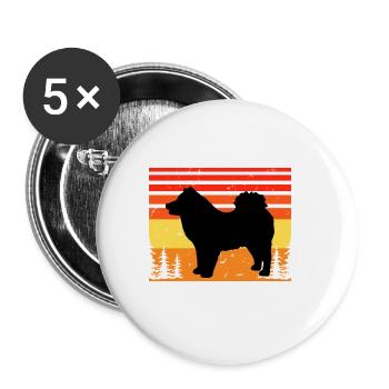 Eurasier Dog Lover Silhouette Vintage Sunset - Buttons large 2.2''/56 mm (5-pack) - white - Front