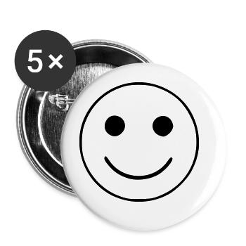 Emoji sketch happy black - Lot de 5 grands badges (56 mm) - blanc - Devant