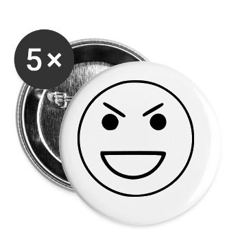 Le croquis emoji agace le noir - Lot de 5 grands badges (56 mm) - blanc - Devant