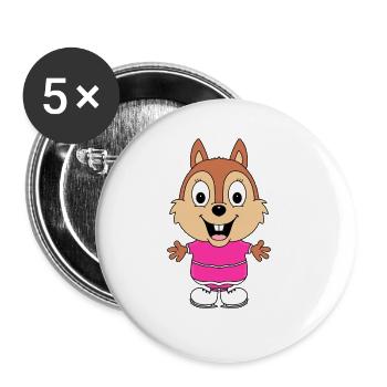 EISHÖRNCHEN - EISKUNSTLAUF - EICHHÖRNCHEN - SPORT - Buttons groß 56 mm (5er Pack) - Weiß - Vorne