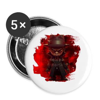 Hip-Hop Graffiti - Lot de 5 grands badges (56 mm) - blanc - Devant