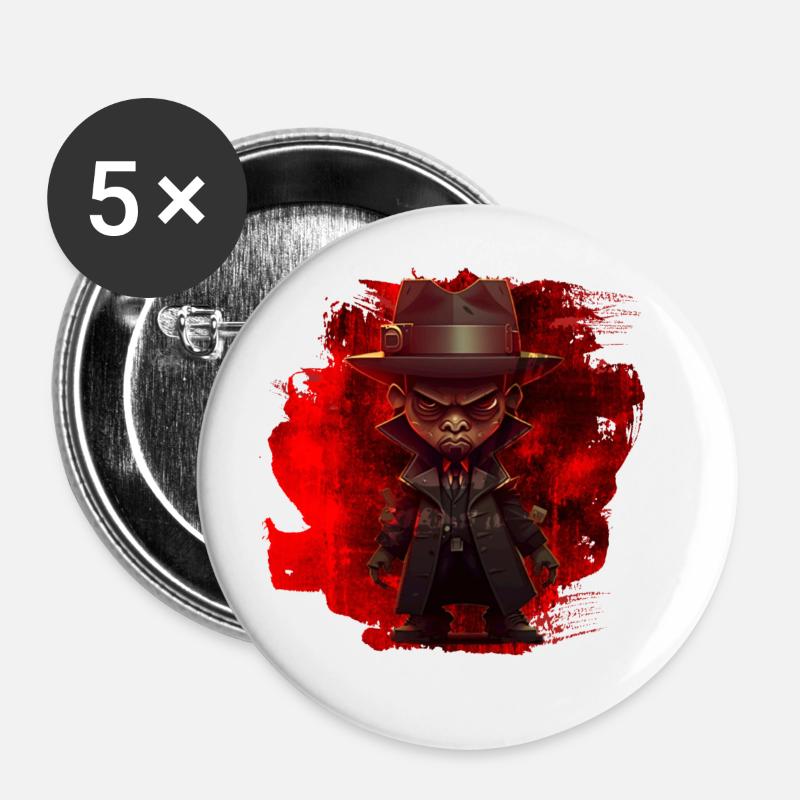 Hip-Hop Graffiti - Buttons large 2.2''/56 mm (5-pack) - white