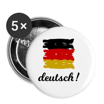 deutsch - Buttons groß 56 mm (5er Pack) - Weiß - Vorne