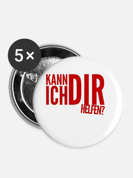 ich unterstütze dich - Buttons groß 56 mm (5er Pack) - Weiß
