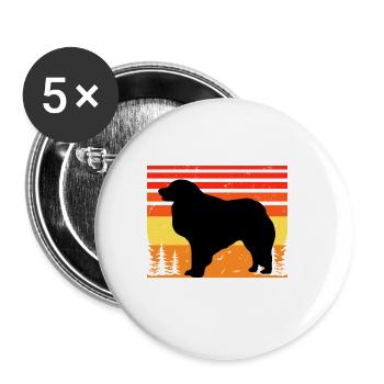 Kuvasz Hundeliebhaber Silhouette Vintage Sonnenuntergang - Buttons groß 56 mm (5er Pack) - Weiß - Vorne