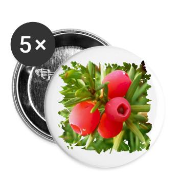 Die Eibe ist ein giftiger heimischer Nadelbaum - Buttons groß 56 mm (5er Pack) - Weiß - Vorne