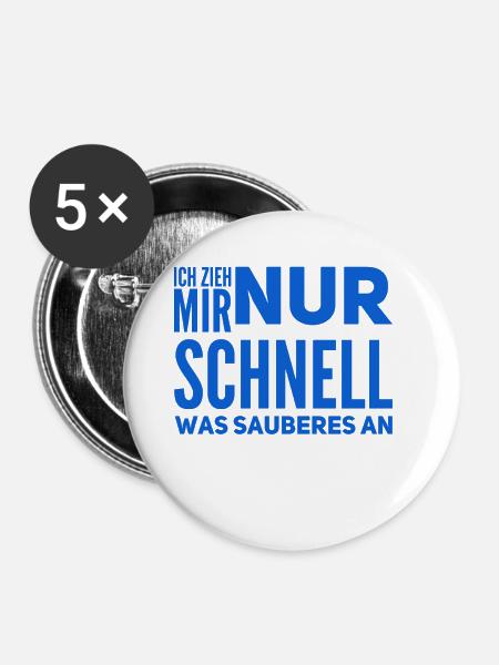 was sauberes anziehen - Buttons groß 56 mm (5er Pack) - Weiß