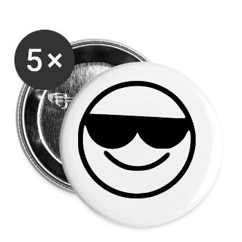 Emoji Sketch Lunettes de soleil noir - Lot de 5 grands badges (56 mm) - blanc - Devant