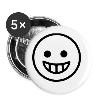 Emoji Skizze glücklich schwarz - Lot de 5 grands badges (56 mm) - blanc - Devant