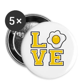 LOVE - SPIEGELEI - EI - OSTERN - EIER - LIEBE - Buttons groß 56 mm (5er Pack) - Weiß - Vorne
