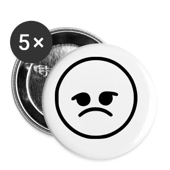 Emoji sketch noir triste - Lot de 5 grands badges (56 mm) - blanc - Devant
