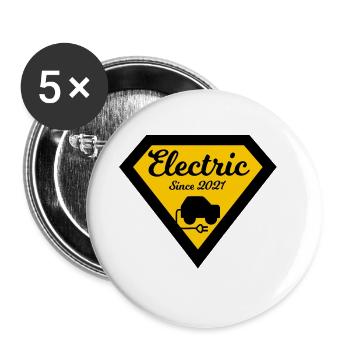 Véhicules électriques - Lot de 5 grands badges (56 mm) - blanc - Devant