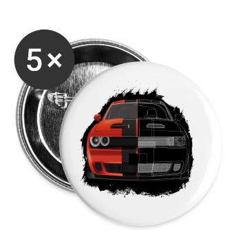 Muscle Car USA ,Dodg.e Challenger GT, Car ,V8 - Buttons large 2.2''/56 mm (5-pack) - white - Front