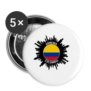 Arménie Skyline Colombie Flag Souvenir de voyage - Lot de 5 grands badges (56 mm) - blanc - Devant
